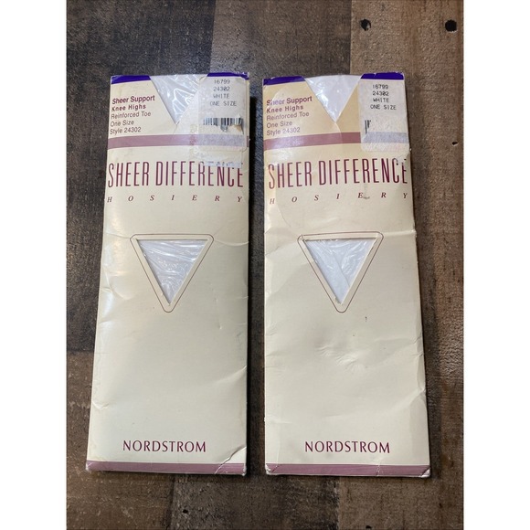 Nordstrom Accessories - Nordstrom Vintage Sheer Difference Knee Highs White One Size Sheer Support 1990s